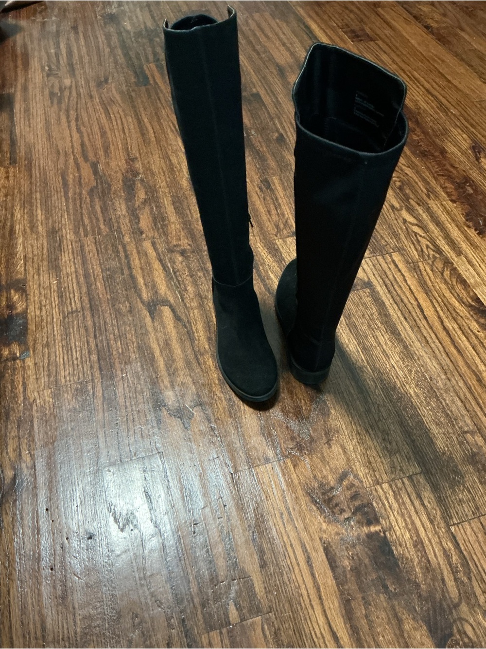 Saks Fifth Avenue Black Over-the-Knee Stretch Boots - Picture 3 of 6